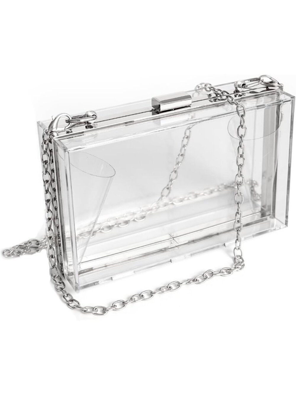 Clear Acrylic Crossbody Clutch Purse - Stylish Stadium Bag for Evening Parties